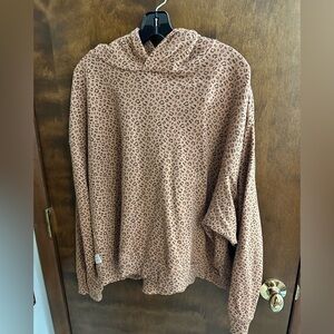 Women’s XL Hoodie by Simply Southern, Brown with black animal print pattern.